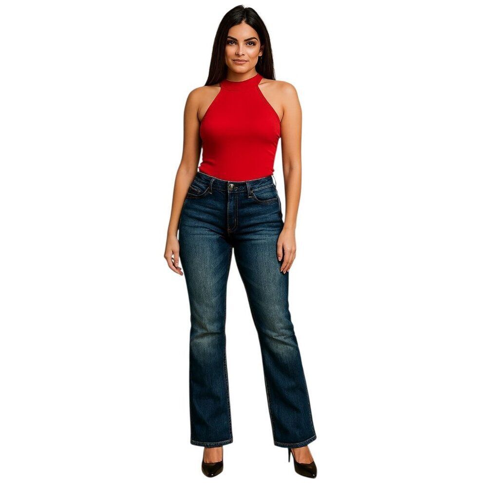Baby Phat ESTILO CORTE Jeans FLAIR MID RISE Distressed WOMEN'S WOMAN'S 11